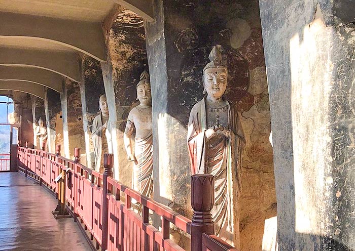 Craftsmen sculpted these images on Maijishan 1,600 years ago