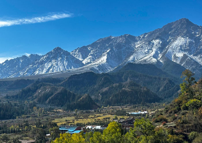 View Qilian Mountains from Mati Temple