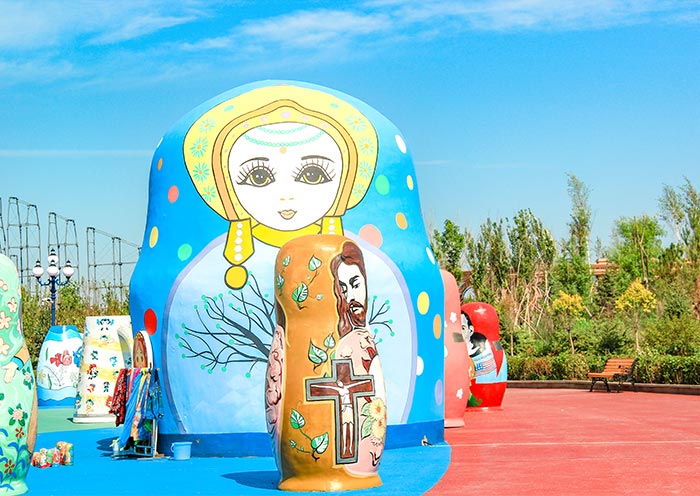 Russian Matryoshka Doll Square