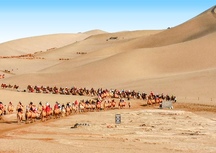 Mingsha Mountain is also known as Singing Sand Dunes