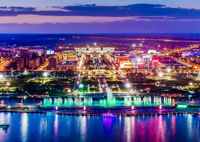 Night view of Kangbashi, the Richest ‘Ghost Town’ in China
