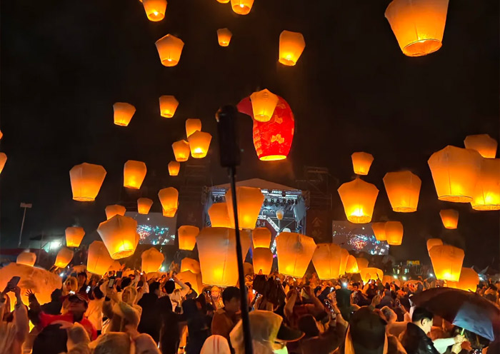 Pingxi Sky Lantern Festival during Lantern Festival