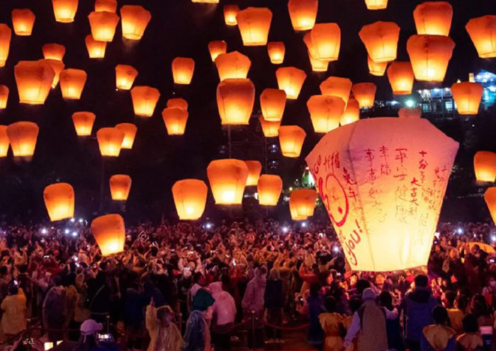 Pingxi Sky Lantern Festival during Lantern Festival
