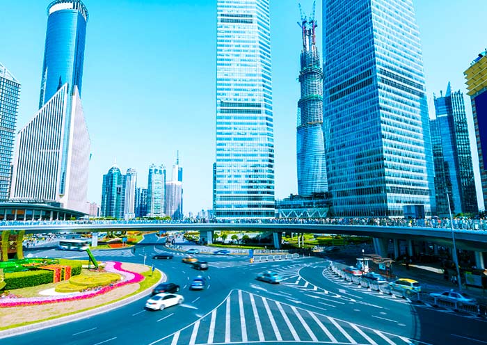 Lujiazui District located in the Pudong New Area of Shanghai Lujiazui District located in the Pudong New Area of Shanghai