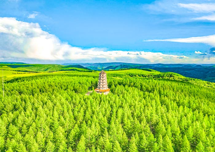 Saihan Temple in Saihanba National Forest Park