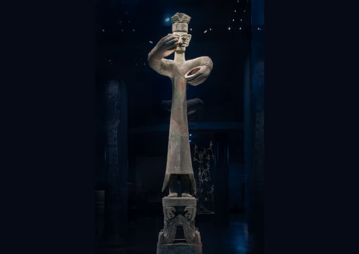 Bronze Standing Figure in Sanxingdui Museum Bronze Standing Figure in Sanxingdui Museum