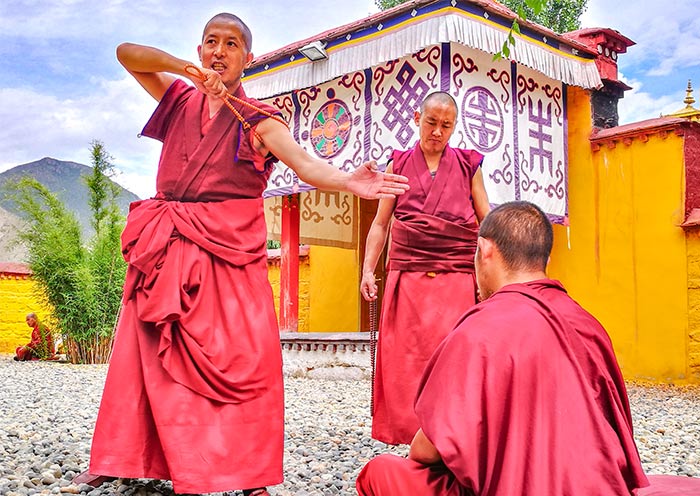 Lhasa Sera Monastery Daily Debate Scene Lhasa Sera Monastery