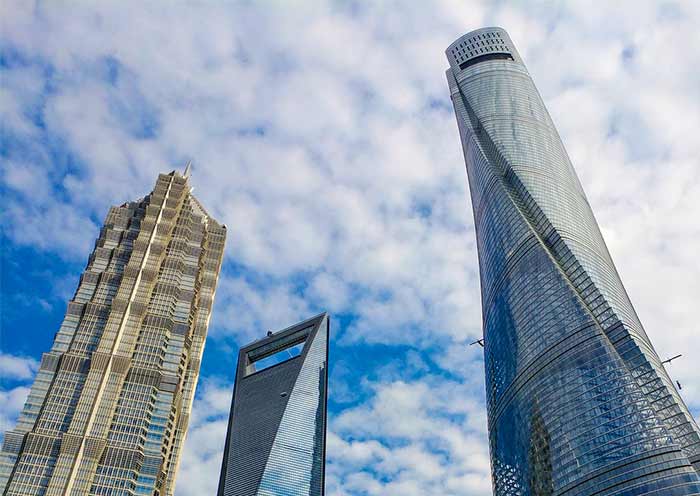 The three iconic skyscrapers in Lujiazui The three iconic skyscrapers in Lujiazui