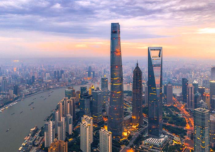 The Towering Skyscrapers in Lujiazui