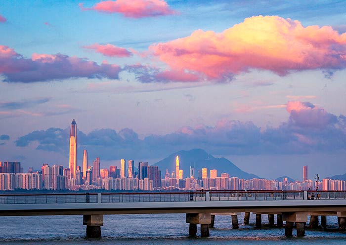 Stunning views of the bay and the Hong Kong skyline across the water