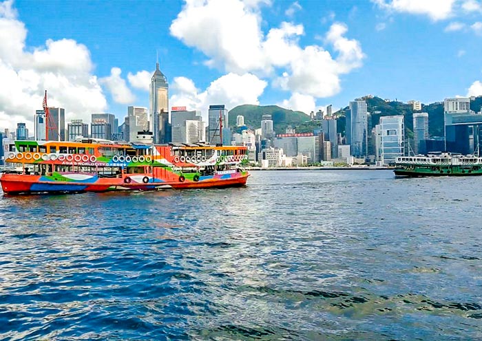 Star Ferry offering stunning views of the city's skyline and harbor