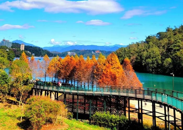 Sun Moon Lake in Augumn