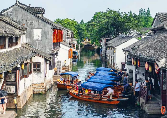 Picturesque canals and ancient bridges of Zhouzhuang