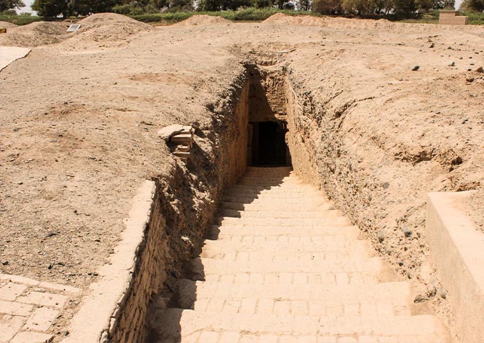 Tomb passage of Astana ancient tombs in Turpan