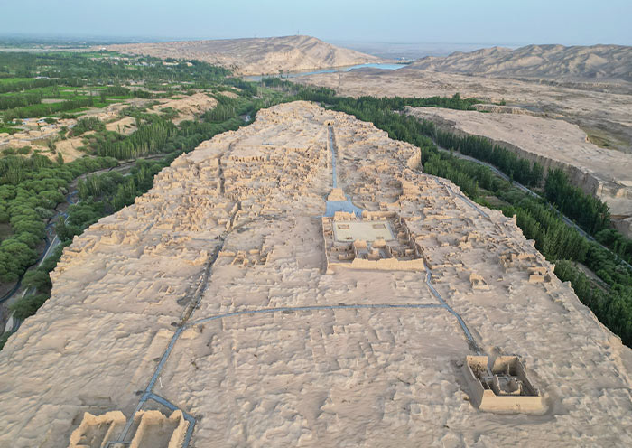 Aerial photo of Jiaohe Ancient City