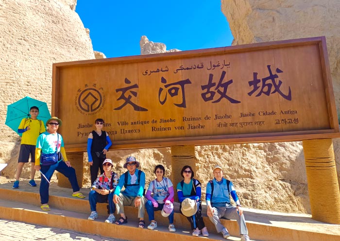 Our guests explore the Jiaohe Ancient City Ruins