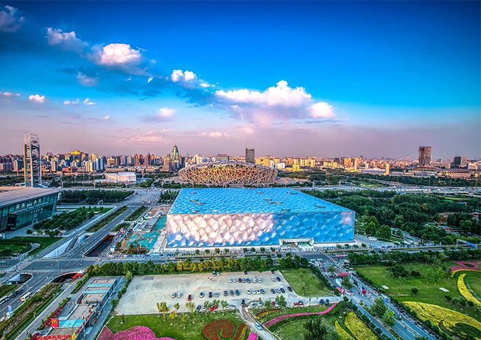 Panoramic View of Beijing Water Cube Beijing Water Cube