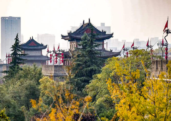Xian City Wall in Fall