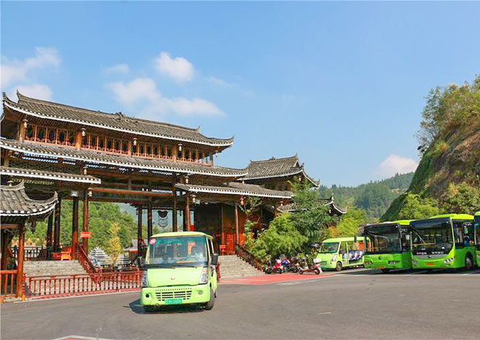 Shuttle Bus for Getting Around Xijiang Miao Village