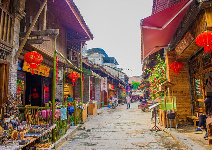 Traditional architecture and narrow streets of Xingping