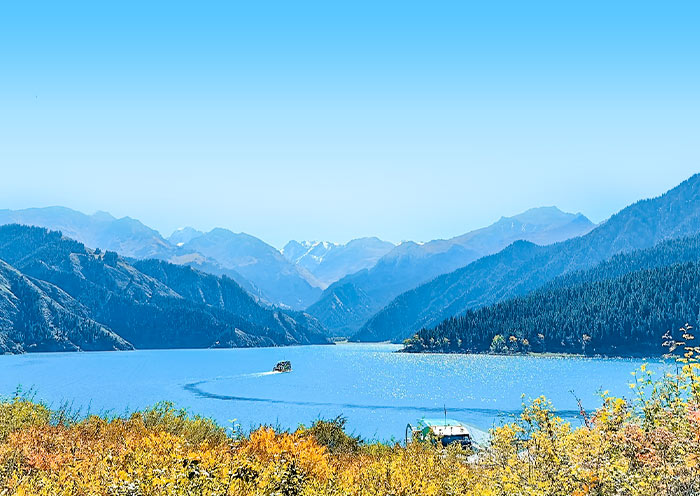 View of Tianshan Mountain from Tianchi Lake View of Tianshan Mountain from Tianchi Lake