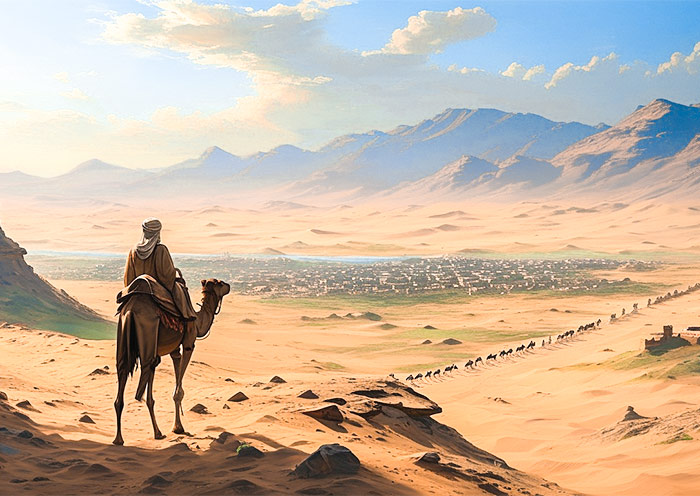 Silk Road Merchant Caravan, AI Art