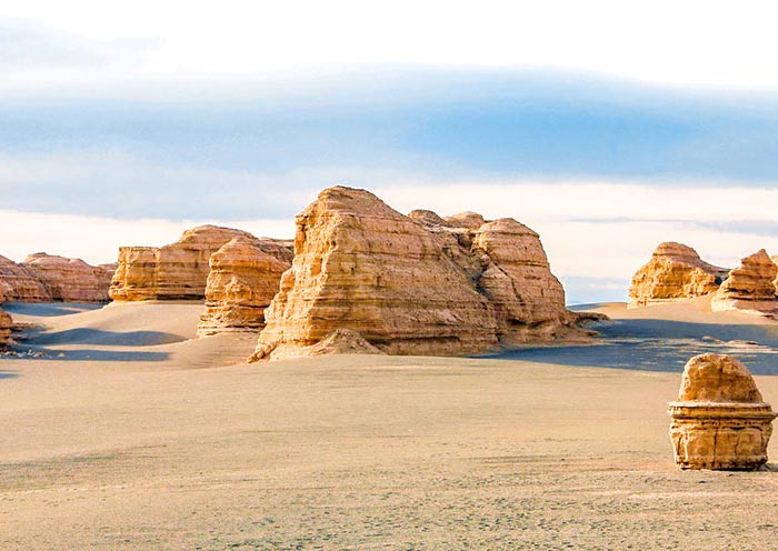 Geological diversity at Yadan Geological Park, Dunhuang