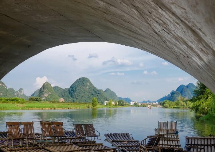Bamboo raft on Yulong River