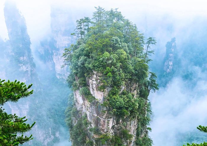 Floating Mountains in Zhangjiajie National Forest Park