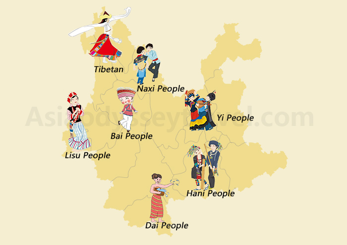 Yunnan Ethnic Groups Map