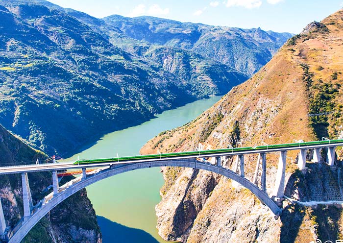 Marvel at the breathtaking views on a high-speed train