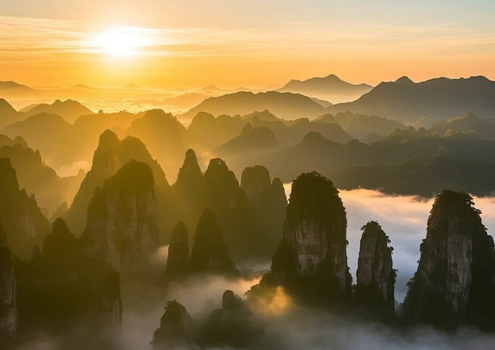 Sunrise at Zhangjiajie National Forest Park