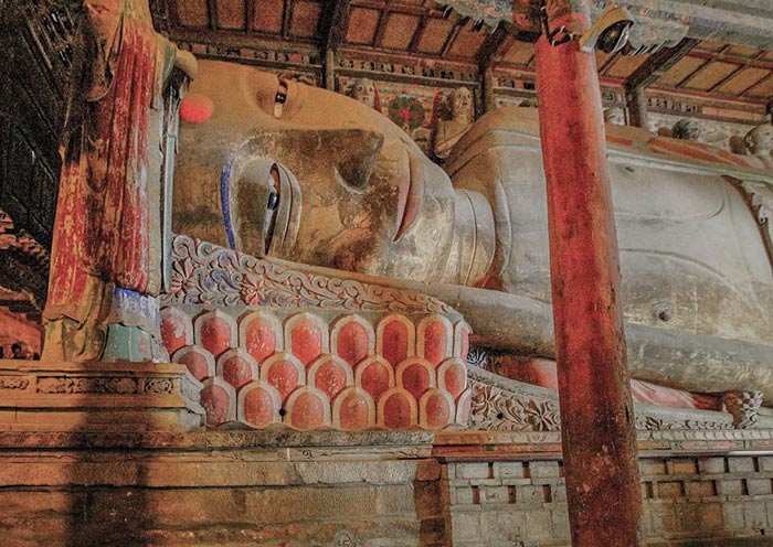 34.5-meter-long statue of the reclining Buddha 34.5-meter-long statue of the reclining Buddha