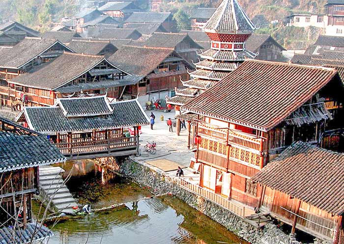 Zhaoxing Dong Village Drum Tower of Ren