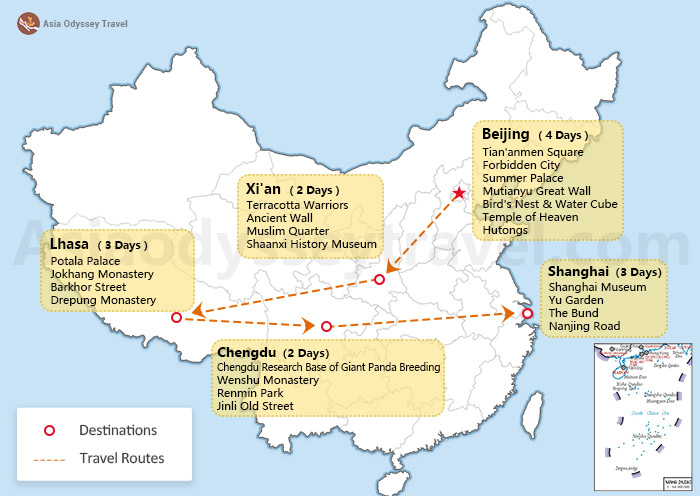 Beijing - Xian - Lhasa - Chengdu - Shanghai