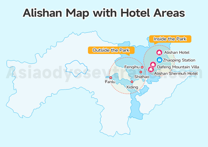 Alishan Map with Hotel Areas