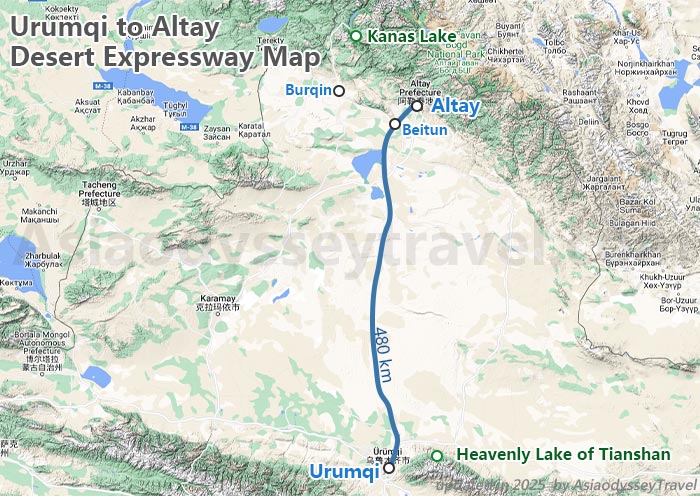 Xinjiang Road Trip Map