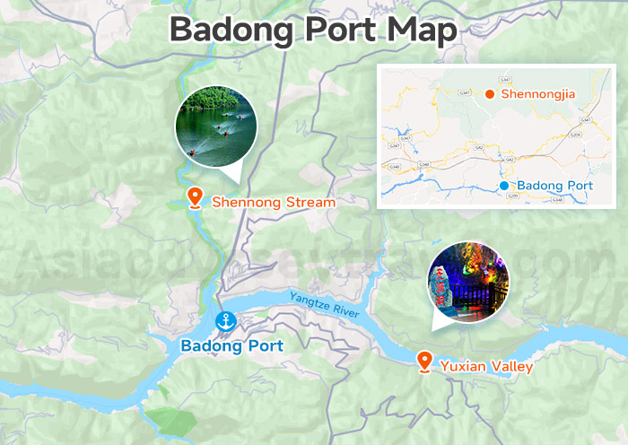 Badong Port of Yangtze River Cruise on Map