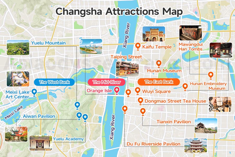 Changsha Attractions Map