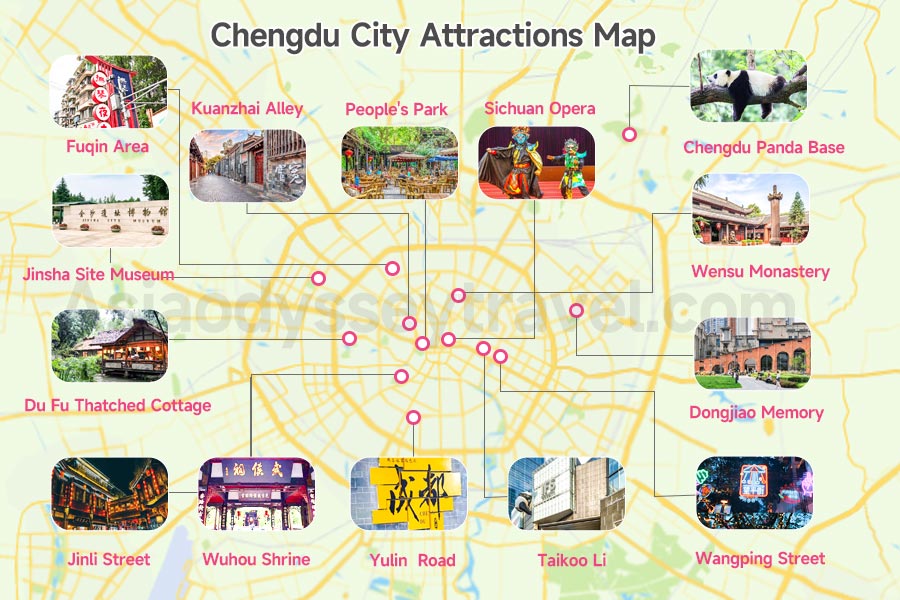 Chengdu Attractions Map