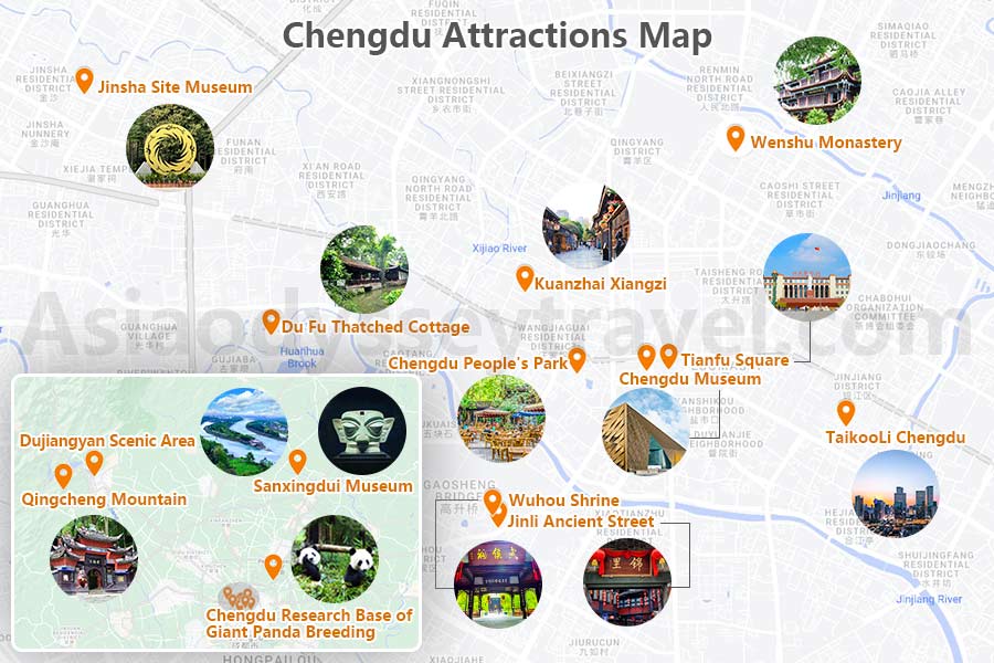 Chengdu Attraction Map