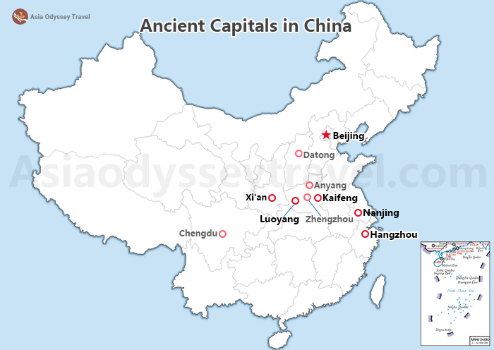 China Ancient Capitals Map