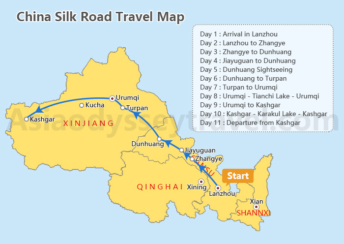 China Silk Road Map