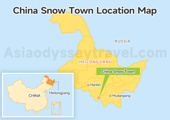 China Snow Town Location Map