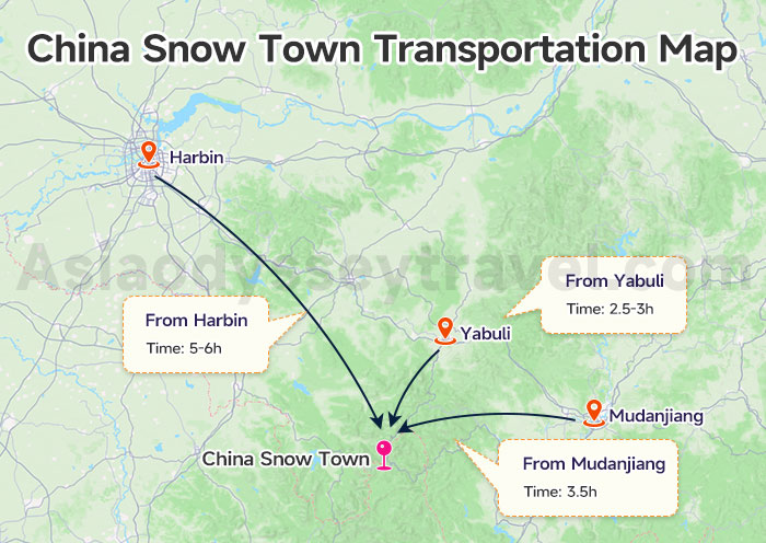 China Snow Town Transportation Map