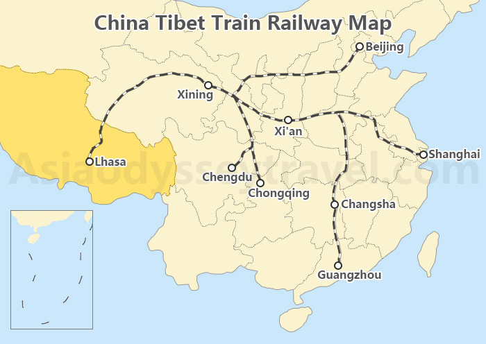 China Tibet Railway Map