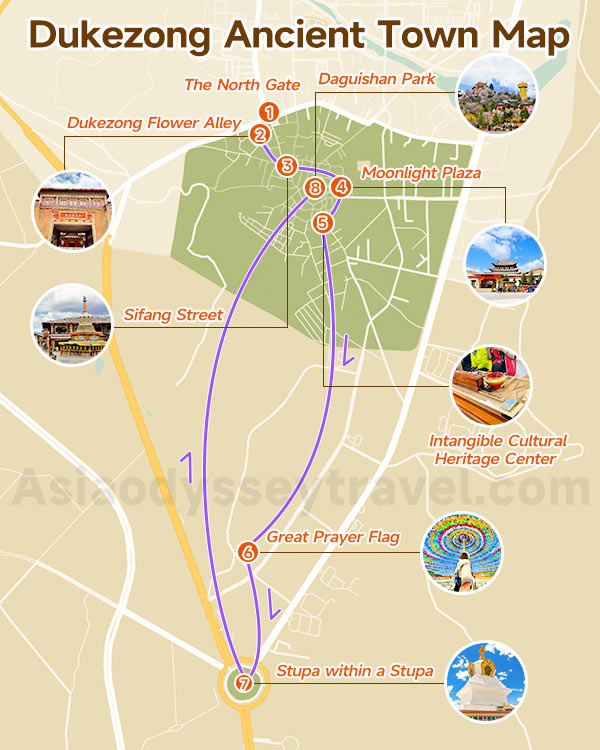 Dukezong Ancient Town Map