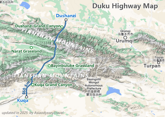 Xinjiang Road Trip Map