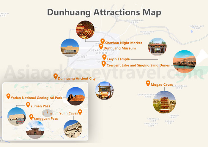 Dunhuang Attractions Map