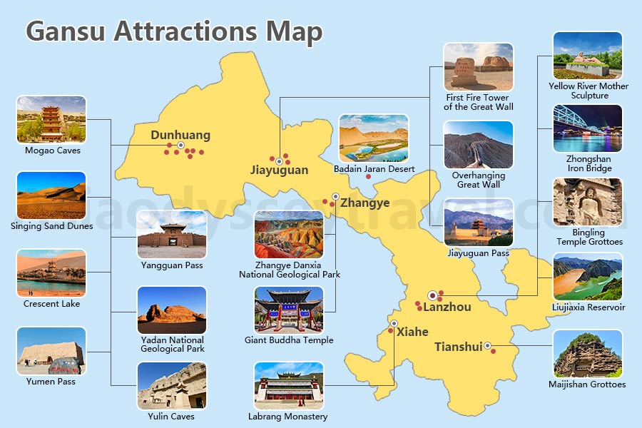 gansu china map